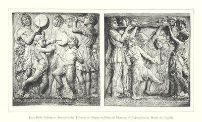 Luca Della Robbia, Bas-reliëfs van de Tribunes van het Orgel van de Dom van Florence, Nu in het Bargello Museum (gravure) door Italian School
