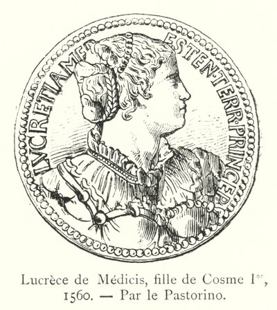 Lucrece de Medicis, dochter van Cosme I door Italian School