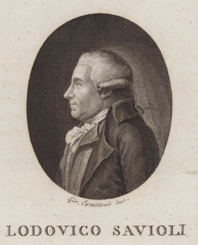 Ludovico Savioli, Italiaanse dichter en historicus (gravure) door Italian School