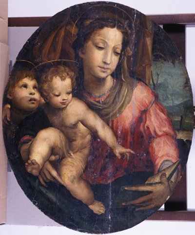 Madonna en Kind met Johannes de Doper, 1546-55 door Italian School