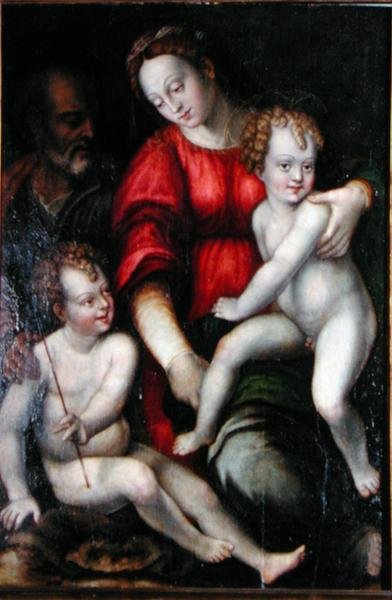 Madonna en Kind met St. Johannes de Doper door Italian School