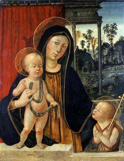 Madonna en Kind met een jonge Johannes de Doper door Italian School