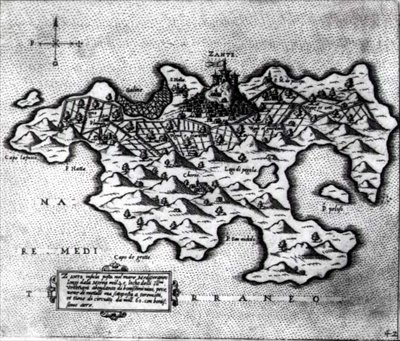 Kaart van het eiland Zante, een Venetiaans bolwerk tegen de Turken door Italian School