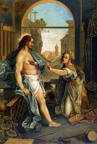 Maria Magdalena aanwezig bij de Passie van Christus in 