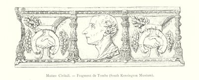 Matteo Civitali, Fragment van een Graf, South Kensington Museum (gravure) door Italian School