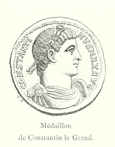Medaillon van Constantijn de Grote (gravure) door Italian School