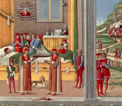 Middeleeuwse amputatiescène door Italian School