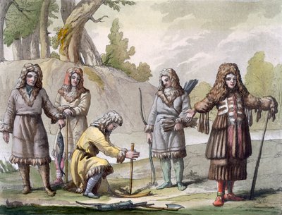 Mannen van Kamtsjatka, Verre Oosten van Rusland, ca. 1820-30 door Italian School