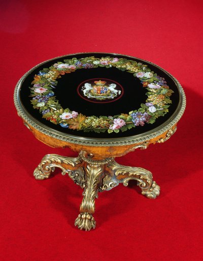 Micro-mozaïek tafel met Norfolk en Leveson-Gower wapens, 1847 door Italian School