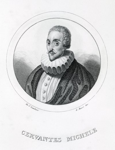 Miguel de Cervantes, Spaanse schrijver (1547 - 1616) door Italian School