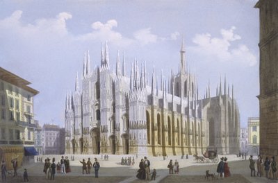 Kathedraal van Milaan uit Zichten op Milaan en zijn omgeving door Italian School