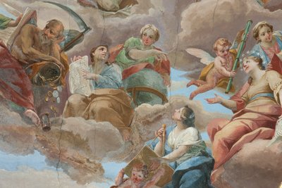 Milaan, Kerk van San Francesco da Paola, Fresco Hall Palazzo door Italian School