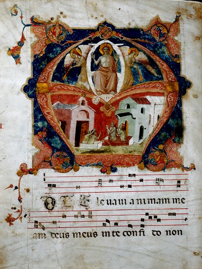 Miniatuur van de Dag des Oordeels uit een koorparchment door Italian School