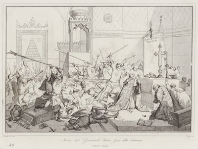 Dood van Generaal Pietro Zeno bij Smyrna door Italian School