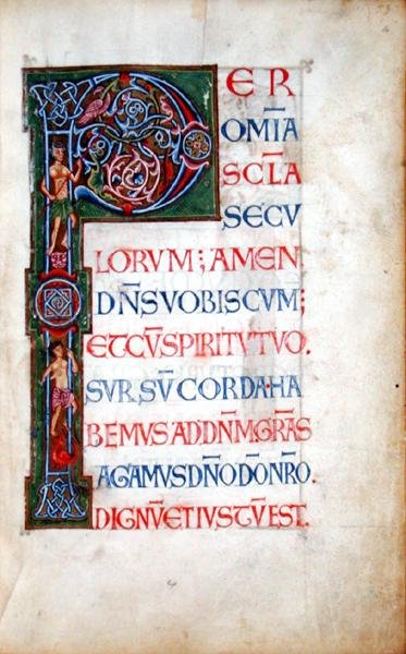 Ms.49. f.4r Geïllustreerde initiaal 