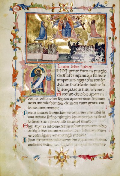 Ms. B.R. 19, c. 62b, uit Laudi Spirituali door de Compagnie van St. Giles door Italian School