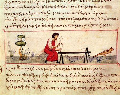 Ms. Grec 479 Traditioneel ivoorwerk, een illustratie uit de Cynegetica door Oppian (tempera op perkament) door Italian School