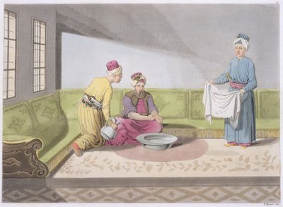 Moslim die zijn Wassing Verricht, plaat 34 uit Deel III, Volume I van De Geschiedenis van de Naties, gegraveerd door V. Raineri door Italian School