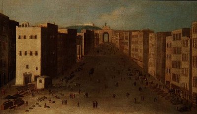 Napolitaanse straattafereel door Italian School