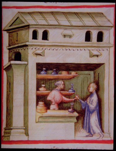 Nova 2644 fol.95r Azijnsiroop, uit Tacuinum Sanitatis door Italian School