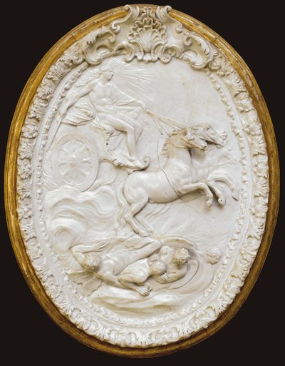 Een van een serie van vier Doccia gevormde ovale plaquettes, midden 18e eeuw door Italian School