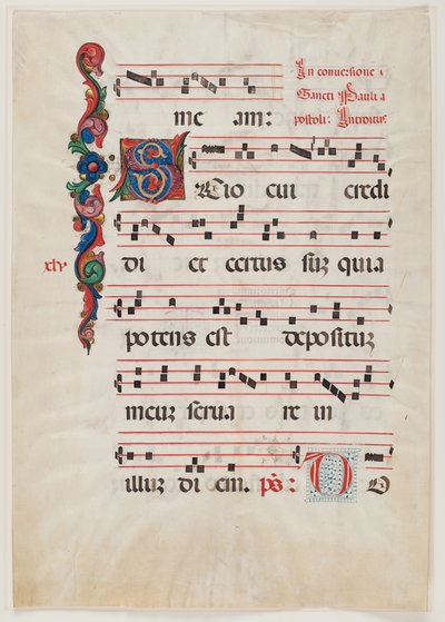 Pagina uit een missaal of koorboek, Noord-Italië, eerste helft van de 15e eeuw door Italian School