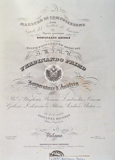 Pagina uit Verdrag van harmonie door Bonifazio Asioli door Italian School