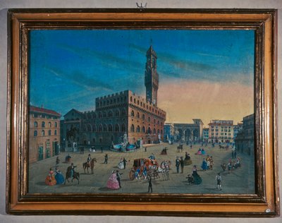 Palazzo Vecchio op de Piazza della Signoria, Florence door Italian School