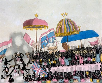 Panoramisch uitzicht op de Yam Custom, uit Costumi dei... door Giulio Ferrario, ca. 1820-30 door Italian School