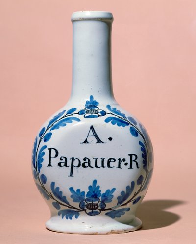 Farmaceutische pot voor het opiaat A. Papauer R., ca. 1700 door Italian School