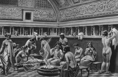 Pompei: Interieur van de baden van het forum door Italian School