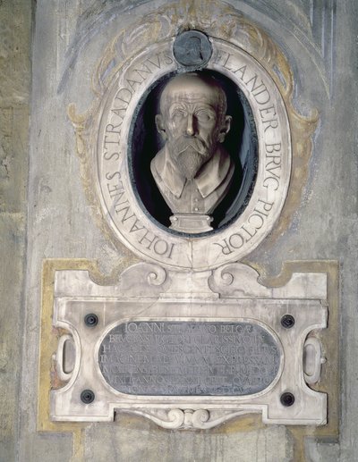 Portretbuste van Joannes Stradanus, Vlaams schilder, tekenaar en tapijtontwerper, geboren als Jan van der Straet in Brugge, werkte in Italië, ook bekend als Giovanni Stradano (1523-1605) door Italian School
