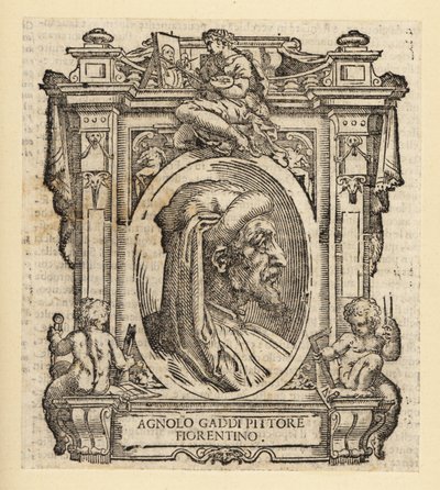 Portret van Agnolo Gaddi, Italiaanse schilder uit Florence, circa 1350-1396 door Italian School