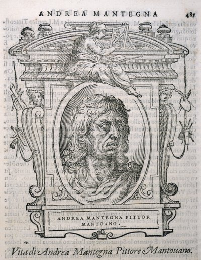 Portret van Andrea Mantegna (c.1430-1506) uit Vasaris Levens van de Kunstenaars, voor het eerst gepubliceerd in 1550 door Italian School