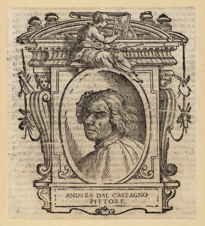 Portret van Andrea dal Castagno, Italiaanse schilder uit Florence, circa 1419-1457 door Italian School
