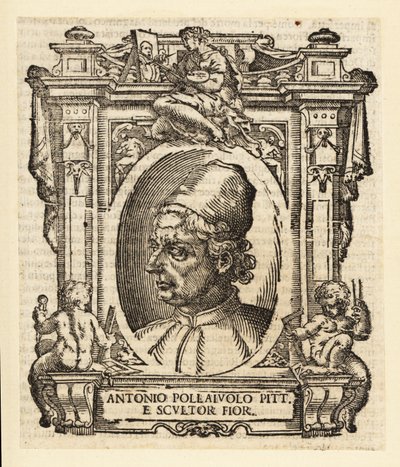 Portret van Antonio del Pollaiuolo, Italiaanse schilder, beeldhouwer, graveur en goudsmid van de Renaissance uit Florence, circa 1429-1498 door Italian School