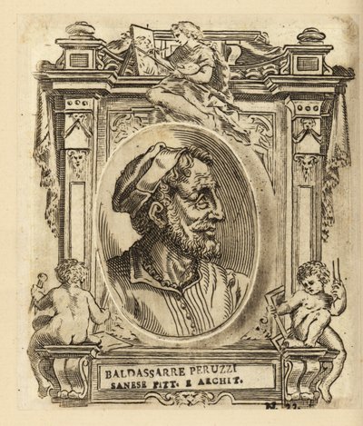 Portret van Baldassare Tommaso Peruzzi, Italiaanse architect en schilder, geboren nabij Siena door Italian School