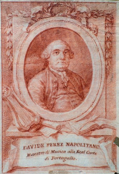 Portret van Davide Perez (1710-1778) Italiaanse componist door Italian School
