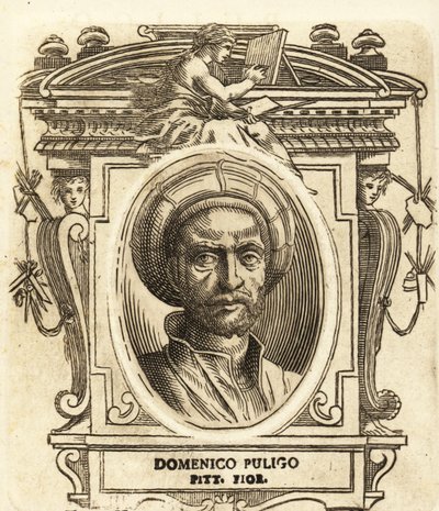 Portret van Domenico Puligo, Italiaanse schilder van de Renaissance, actief in Florence door Italian School