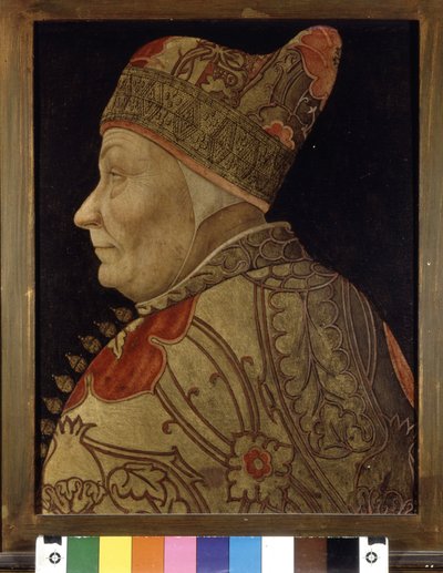 Portret van Francesco Foscari (1373 - 1457), Doge van Venetië. Schilderij op hout. sd. Venetië Correr Museum door Italian School