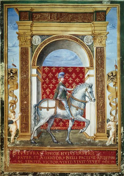 Portret van Francesco Sforza te paard door Italian School