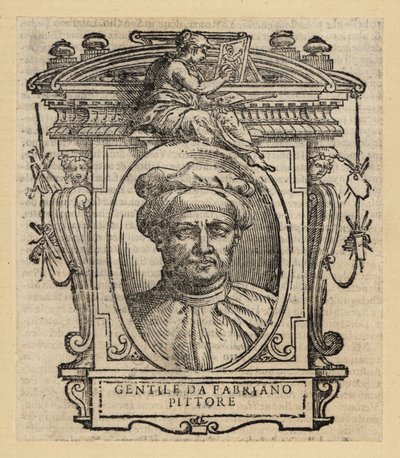 Portret van Gentile da Fabriano, Italiaanse schilder, Internationale Gotische stijl, circa 1370-1427 door Italian School
