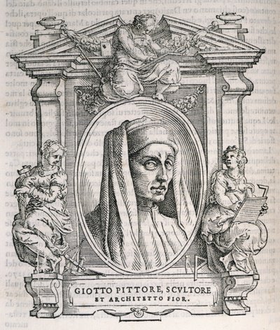 Portret van Giotto di Bondone (c.1267-1337) uit Vasaris Levens van de Kunstenaars, voor het eerst gepubliceerd in 1550 door Italian School