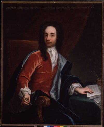 Portret van Giovanni Battista Bononcini (1670-1747) Italiaanse barokcomponist en cellist door Italian School