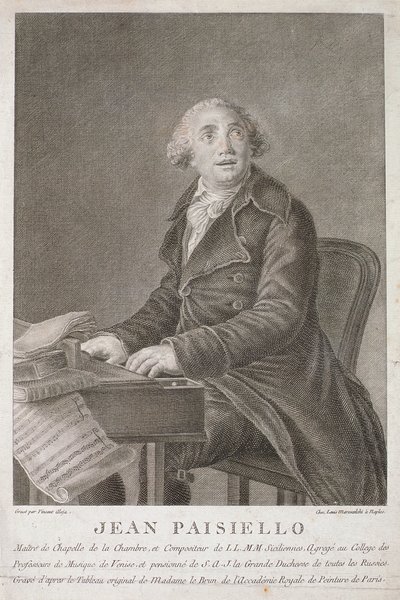 Portret van Giovanni Paisiello (1782-1840) gegraveerd door Vincent Aloja door Italian School