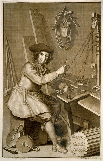 Portret van Maestro Niccola Zabaglia door Italian School
