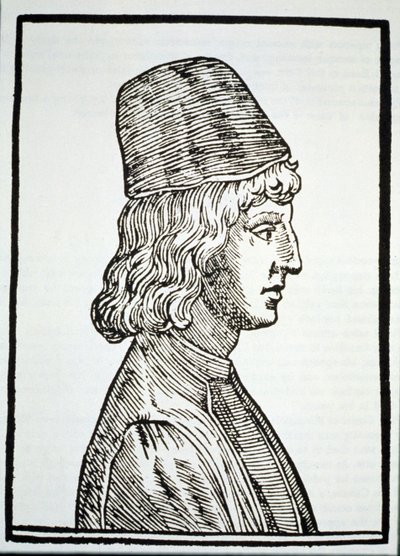 Portret van Pico della Mirandola (1463-94), uit Delle Celeste Fisionomia door Giovanni Battista della Porta, Padua 1616, geïllustreerd in Geschiedenis van de Magie, gepubliceerd eind 19e eeuw door Italian School