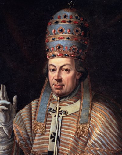 Portret van paus Pius VI (detail) door Italian School