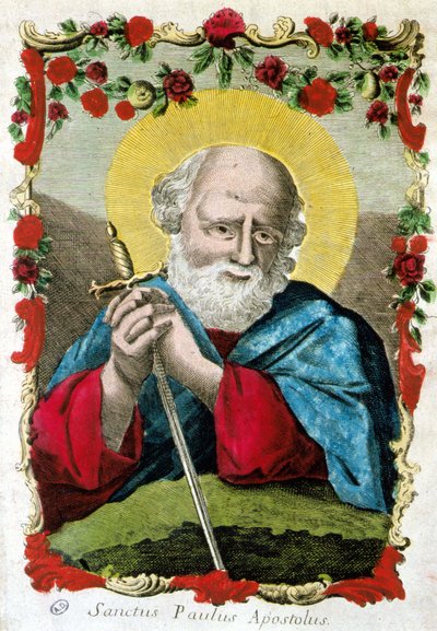 Portret van Sint Paulus met zwaard, Italië door Italian School