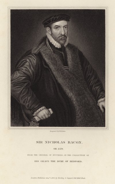 Portret van Sir Nicholas Bacon door Italian School